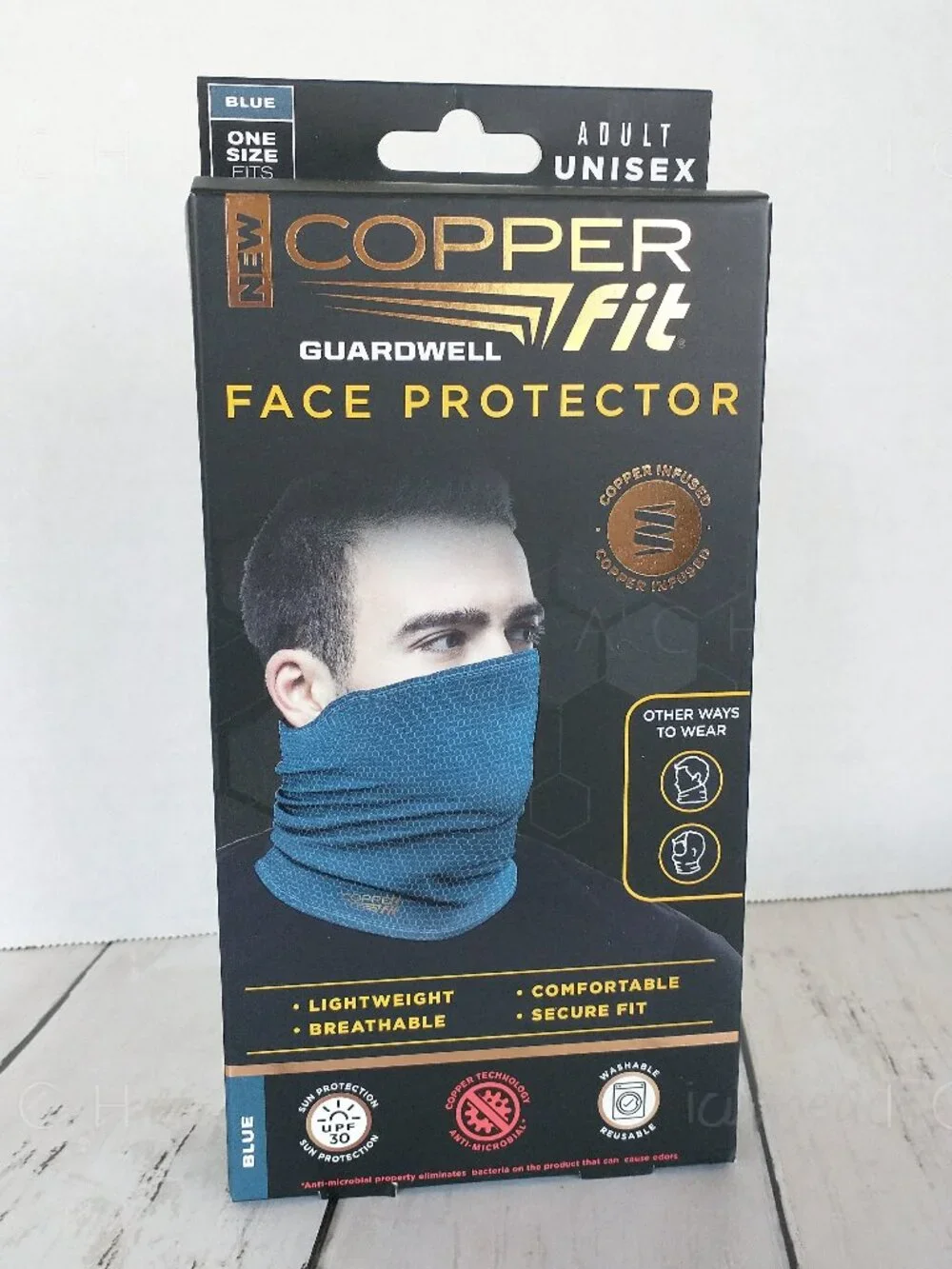 Copper Fit Neck Gaiter UPF30 Unisex Adult New Face Protector OS Breathable Mask